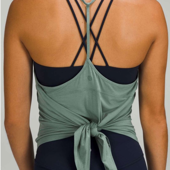 Lululemon Modal-Silk Yoga Tank Top / Tidewater Teal / Sz 10 - Picture 1 of 7